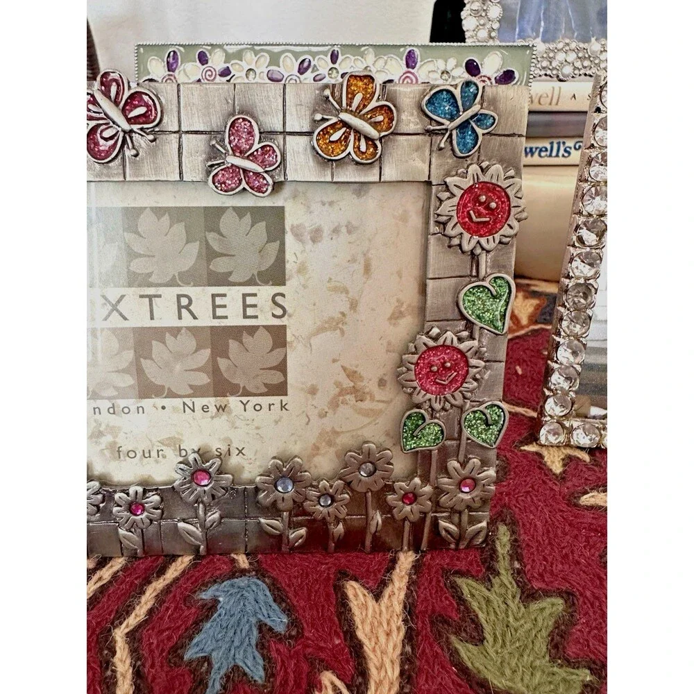 Whimsical Girl Butterfly Sixtrees  Photo Frame Enamel Jeweled 6X4